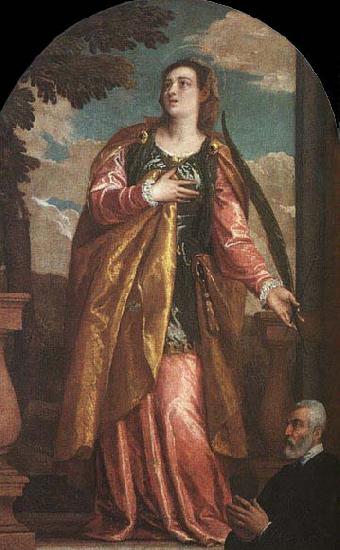 Paolo  Veronese St. Lucy and a Donor oil painting image